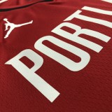 NBA Portland Trail Blazers with Jordan Logo Red #0 LILLARD Jersey High Quality Name and Number Print