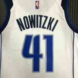 NBA Men 75th Anniversary Dallas Mavericks White #41 NOWITZKI Jersey High Quality Name and Number Print