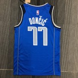 NBA Men 75th Anniversary Dallas Mavericks Blue #77 DONCIC Jersey High Quality Name and Number Print