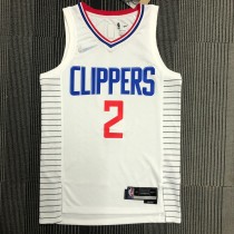 NBA Men 75th Anniversary Los Angeles Clippers White #2 LEONARD Jersey High Quality Name and Number Print