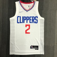NBA Men 75th Anniversary Los Angeles Clippers White #2 LEONARD Jersey High Quality Name and Number Print