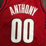 NBA Portland Trail Blazers with Jordan Logo Red #00 ANTHONY Jersey High Quality Name and Number Print