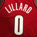 NBA Portland Trail Blazers with Jordan Logo Red #0 LILLARD Jersey High Quality Name and Number Print