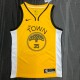 NBA Men Season 2018 Rewarding Version Golden State Warriors Yellow #35 Durant Jersey High Quality Name and Number Print