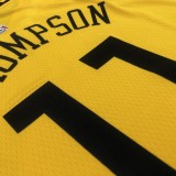 NBA Men Season 2018 Rewarding Version Golden State Warriors Yellow #11 THOMPSON Jersey High Quality Name and Number Print
