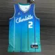 NBA Men 75th Anniversary Season 2022 Charlotte Hornets #2 BALL Blue Jersey High Quality Name and Number Print
