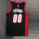 NBA 75th Anniversary Season 2022 Portland Trail Blazers Black #00 ANTHONY Jersey High Quality Name and Number Print