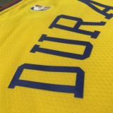 NBA Men Season 2018 Dragon Version Golden State Warriors Yellow #35 DURANT Jersey High Quality Name and Number Print