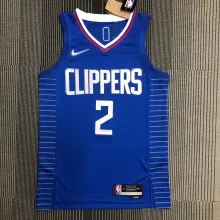 NBA Men 75th Anniversary Los Angeles Clippers Blue #2 LEONARD Jersey High Quality Name and Number Print