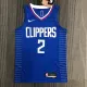 NBA Men 75th Anniversary Los Angeles Clippers Blue #2 LEONARD Jersey High Quality Name and Number Print