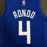 NBA Men 75th Anniversary Los Angeles Clippers Blue #4 RONDO Jersey High Quality Name and Number Print