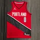 NBA Portland Trail Blazers with Jordan Logo Red #0 LILLARD Jersey High Quality Name and Number Print