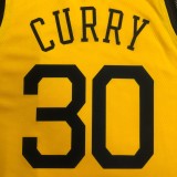 NBA Men Season 2018 Rewarding Version Golden State Warriors Yellow #30 CURRY Jersey High Quality Name and Number Print