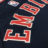 NBA Men 75th Anniversary Season 2022 Philadelphia 76ers Dark Blue #21 EMBIID Jersey High Quality Name and Number Print