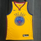 NBA Men Season 2018 Dragon Version Golden State Warriors Yellow #35 DURANT Jersey High Quality Name and Number Print