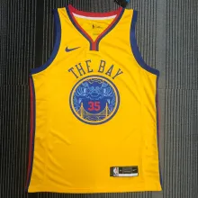 NBA Men Season 2018 Dragon Version Golden State Warriors Yellow #35 DURANT Jersey High Quality Name and Number Print