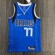 NBA Men 75th Anniversary Dallas Mavericks Blue #77 DONCIC Jersey High Quality Name and Number Print