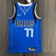 NBA Men 75th Anniversary Dallas Mavericks Blue #77 DONCIC Jersey High Quality Name and Number Print