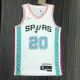 NBA Men 75th Anniversary Season 2022 San Antonio Spurs White #20 GINOBILI Jersey High Quality Name and Number Print