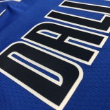 NBA Men 75th Anniversary Dallas Mavericks Blue #77 DONCIC Jersey High Quality Name and Number Print