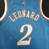 NBA Men Season 2022 Los Angeles Clippers Light Blue #2 LEONARD Jersey High Quality Name and Number Print