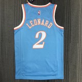 NBA Men Season 2022 Los Angeles Clippers Light Blue #2 LEONARD Jersey High Quality Name and Number Print