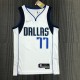 NBA Men 75th Anniversary Dallas Mavericks White #77 DONCIC Jersey High Quality Name and Number Print
