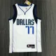 NBA Men 75th Anniversary Dallas Mavericks White #77 DONCIC Jersey High Quality Name and Number Print