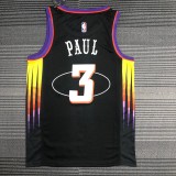 NBA Men Season 2022 Phoenix Suns Black #3 PAUL Jersey High Quality Name and Number Print