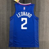 NBA Men 75th Anniversary Los Angeles Clippers Blue #2 LEONARD Jersey High Quality Name and Number Print