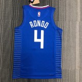 NBA Men 75th Anniversary Los Angeles Clippers Blue #4 RONDO Jersey High Quality Name and Number Print