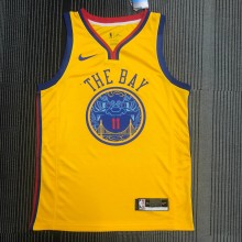 NBA Men Season 2018 Dragon Version Golden State Warriors Yellow #11 THOMPSON Jersey High Quality Name and Number Print