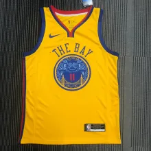 NBA Men Season 2018 Dragon Version Golden State Warriors Yellow #11 THOMPSON Jersey High Quality Name and Number Print