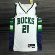 NBA Men 75th Anniversary Season 2022 Milwaukee Bucks White #21 HOLIDAY Jersey High Quality Name and Number Print