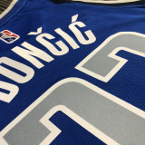 NBA Men 75th Anniversary Dallas Mavericks Blue #77 DONCIC Jersey High Quality Name and Number Print