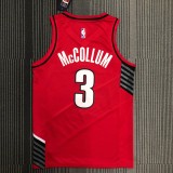NBA Portland Trail Blazers with Jordan Logo Red #3 McCOLLUM Jersey High Quality Name and Number Print