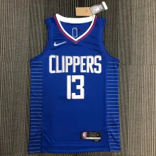 NBA Men 75th Anniversary Los Angeles Clippers Blue #13 GEORGE Jersey High Quality Name and Number Print