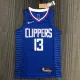 NBA Men 75th Anniversary Los Angeles Clippers Blue #13 GEORGE Jersey High Quality Name and Number Print
