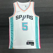 NBA Men 75th Anniversary Season 2022 San Antonio Spurs White #5 MURRAY Jersey High Quality Name and Number Print