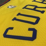 NBA Men Season 2018 Dragon Version Golden State Warriors Yellow #30 CURRY Jersey High Quality Name and Number Print
