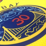 NBA Men Season 2018 Dragon Version Golden State Warriors Yellow #30 CURRY Jersey High Quality Name and Number Print