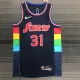 NBA Men 75th Anniversary Season 2022 Philadelphia 76ers Dark Blue #31 CURRY Jersey High Quality Name and Number Print
