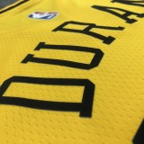 NBA Men Season 2018 Rewarding Version Golden State Warriors Yellow #35 Durant Jersey High Quality Name and Number Print