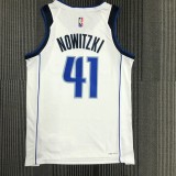 NBA Men 75th Anniversary Dallas Mavericks White #41 NOWITZKI Jersey High Quality Name and Number Print