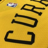 NBA Men Season 2018 Rewarding Version Golden State Warriors Yellow #30 CURRY Jersey High Quality Name and Number Print