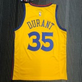 NBA Men Season 2018 Dragon Version Golden State Warriors Yellow #35 DURANT Jersey High Quality Name and Number Print