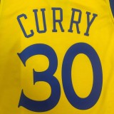 NBA Men Season 2018 Dragon Version Golden State Warriors Yellow #30 CURRY Jersey High Quality Name and Number Print