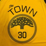 NBA Men Season 2018 Rewarding Version Golden State Warriors Yellow #30 CURRY Jersey High Quality Name and Number Print