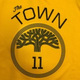 NBA Men Season 2018 Rewarding Version Golden State Warriors Yellow #11 THOMPSON Jersey High Quality Name and Number Print