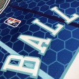 NBA Men 75th Anniversary Season 2022 Charlotte Hornets #2 BALL Blue Jersey High Quality Name and Number Print